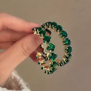 Diamond Shaped Green Emerald Earrings